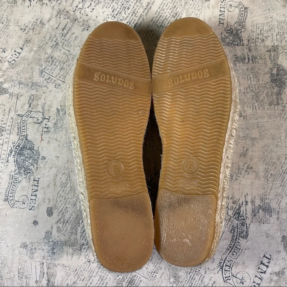 Soludos Cat Embroidered Espadrille Flats Canvas Jute Sole Summer Shoes